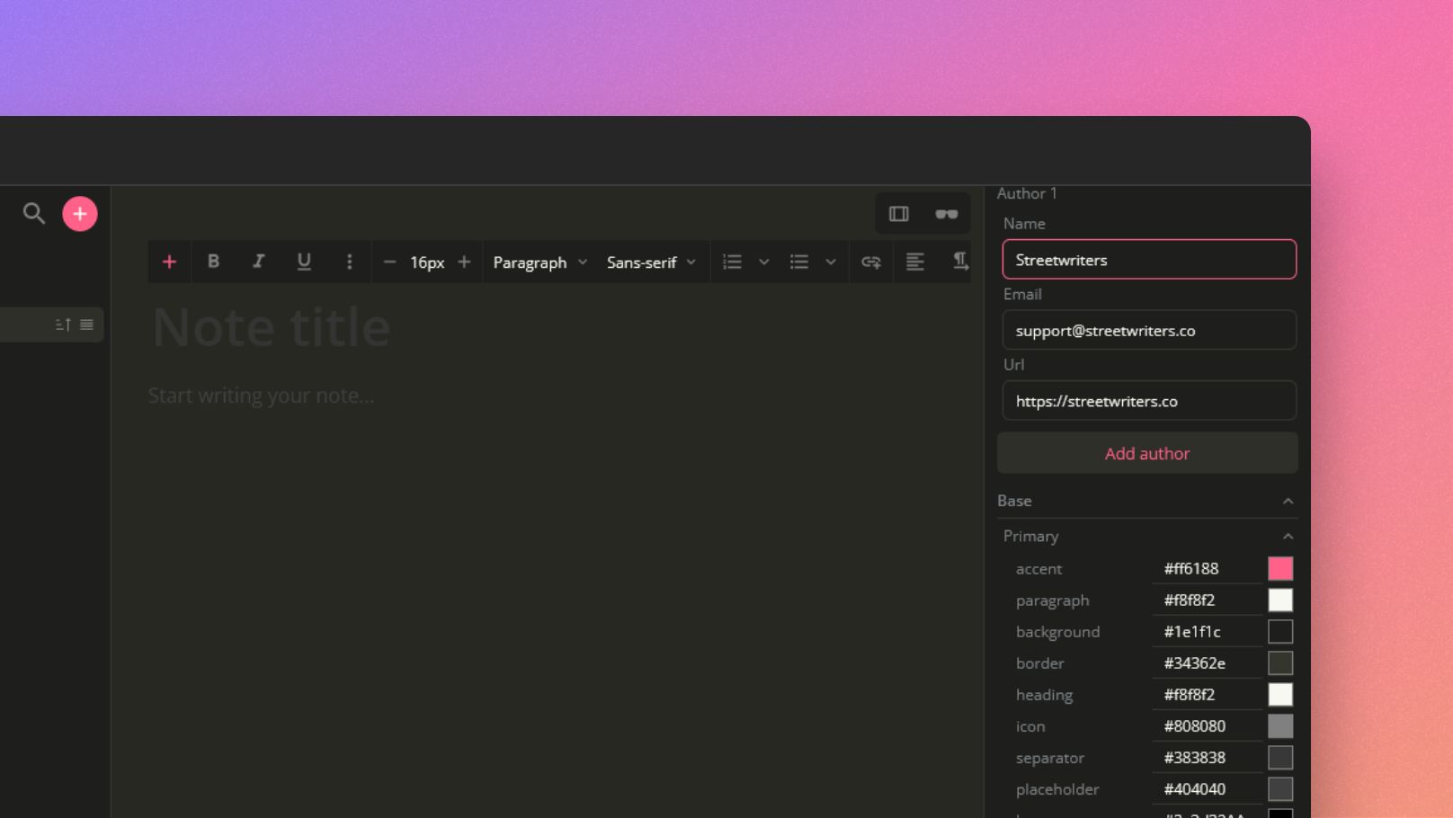 The Notesnook Theme Builder