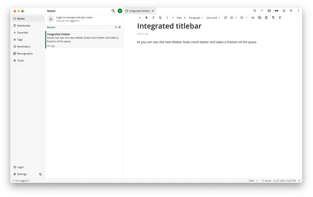 Better integrated titlebar on desktop