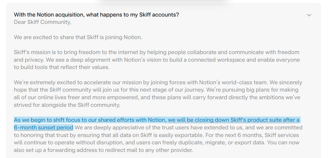 An excrept from the Skiff website